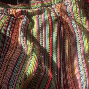 Maeve by Antropologie Neon Rainbow Long Knit skirt size S